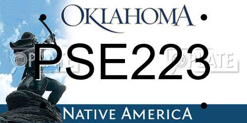 PSE223 Oklahoma License Plate