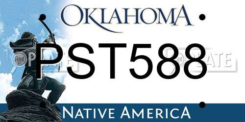 PST588 Oklahoma License Plate