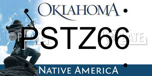 PSTZ66 Oklahoma License Plate