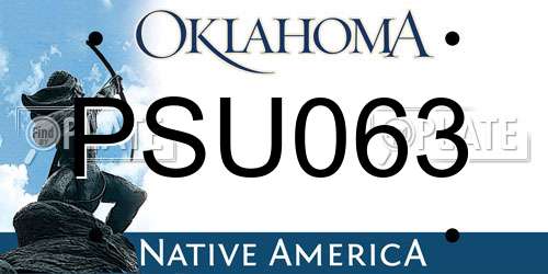 PSU063 Oklahoma License Plate