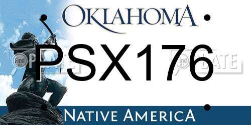 PSX176 Oklahoma License Plate