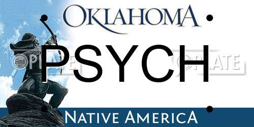 PSYCH Oklahoma License Plate