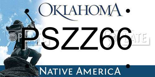 PSZZ66 Oklahoma License Plate