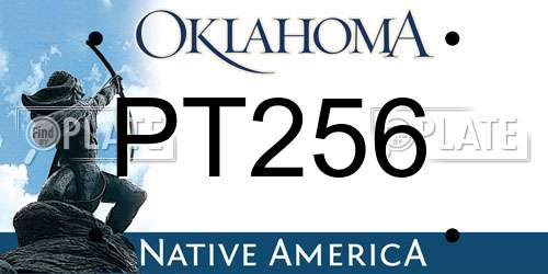 PT256 Oklahoma License Plate