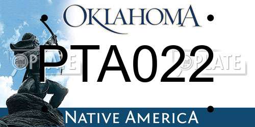 PTA022 Oklahoma License Plate