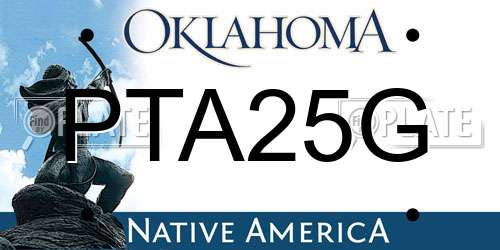 PTA25G Oklahoma License Plate