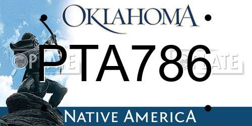 PTA786 Oklahoma License Plate