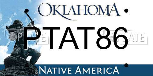 PTAT86 Oklahoma License Plate