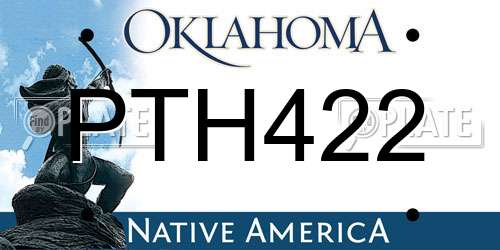 PTH422 Oklahoma License Plate