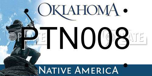 PTN008 Oklahoma License Plate