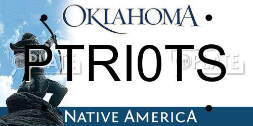 PTRI0TS Oklahoma License Plate