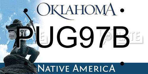 PUG97B Oklahoma License Plate