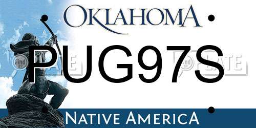 PUG97S Oklahoma License Plate