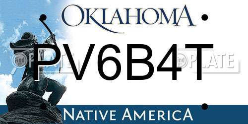 PV6B4T Oklahoma License Plate