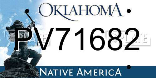 PV71682 Oklahoma License Plate