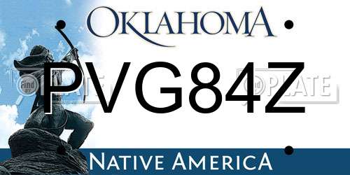PVG84Z Oklahoma License Plate