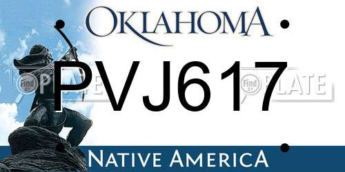PVJ617 Oklahoma License Plate