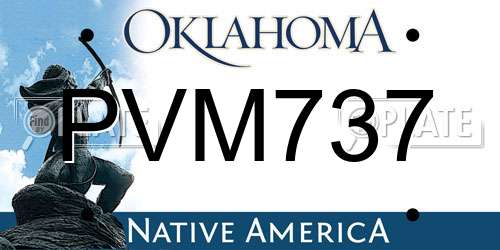 PVM737 Oklahoma License Plate