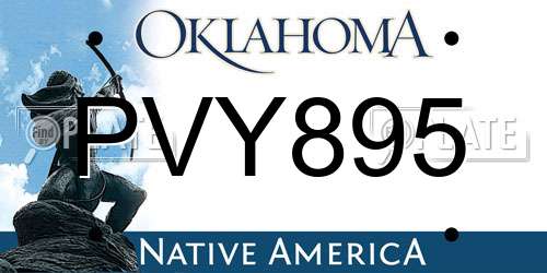 PVY895 Oklahoma License Plate