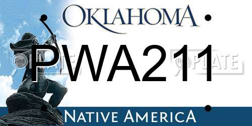 PWA211 Oklahoma License Plate