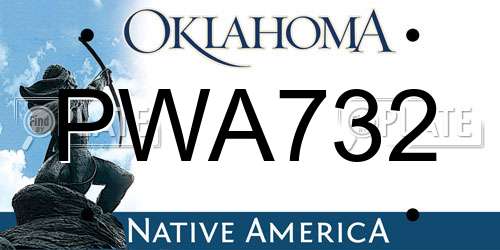PWA732 Oklahoma License Plate