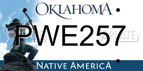 PWE257 Oklahoma License Plate