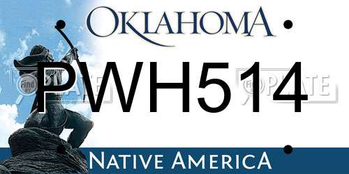 PWH514 Oklahoma License Plate