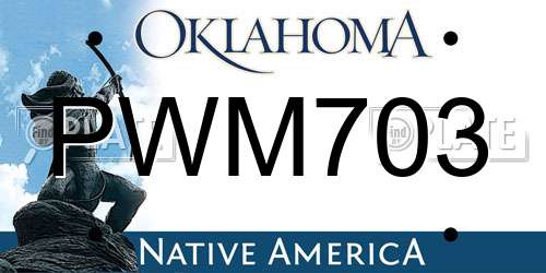 PWM703 Oklahoma License Plate