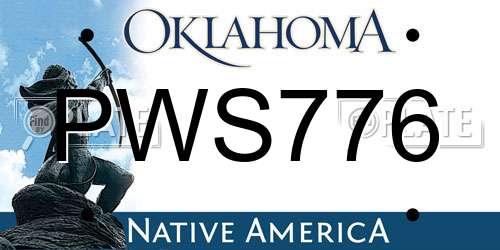 PWS776 Oklahoma License Plate