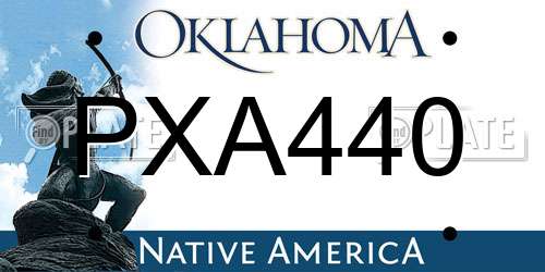 PXA440 Oklahoma License Plate