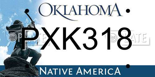 PXK318 Oklahoma License Plate