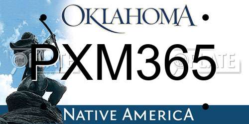 PXM365 Oklahoma License Plate