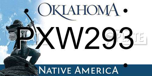 PXW293 Oklahoma License Plate