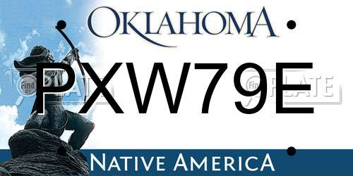 PXW79E Oklahoma License Plate