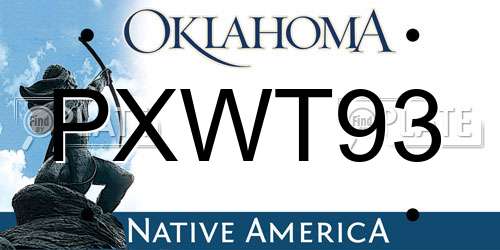 PXWT93 Oklahoma License Plate