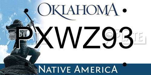 PXWZ93 Oklahoma License Plate