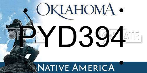 PYD394 Oklahoma License Plate
