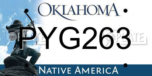 PYG263 Oklahoma License Plate