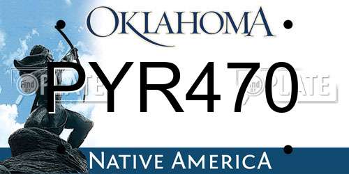 PYR470 Oklahoma License Plate