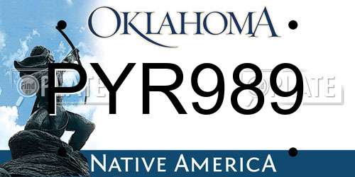 PYR989 Oklahoma License Plate