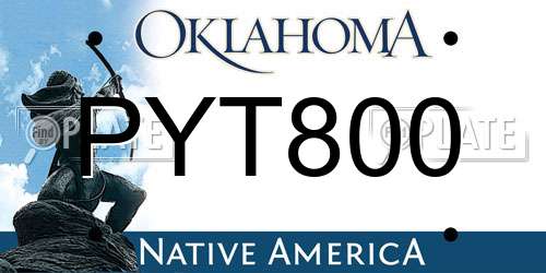 PYT800 Oklahoma License Plate