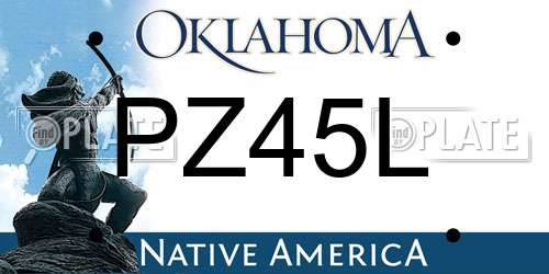 PZ45L Oklahoma License Plate