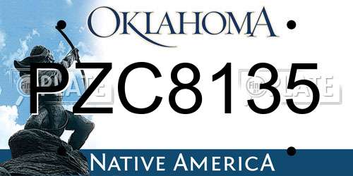 PZC8135 Oklahoma License Plate