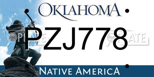 PZJ778 Oklahoma License Plate