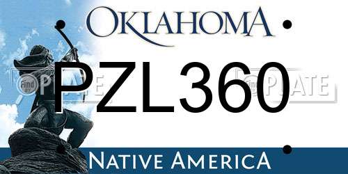PZL360 Oklahoma License Plate