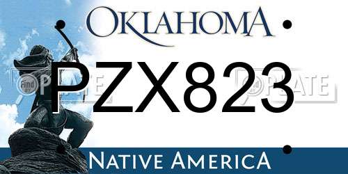 PZX823 Oklahoma License Plate