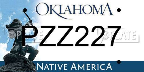 PZZ227 Oklahoma License Plate