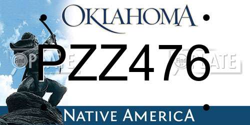 PZZ476 Oklahoma License Plate