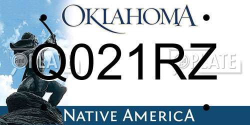 Q021RZ Oklahoma License Plate