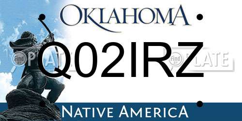 Q02IRZ Oklahoma License Plate